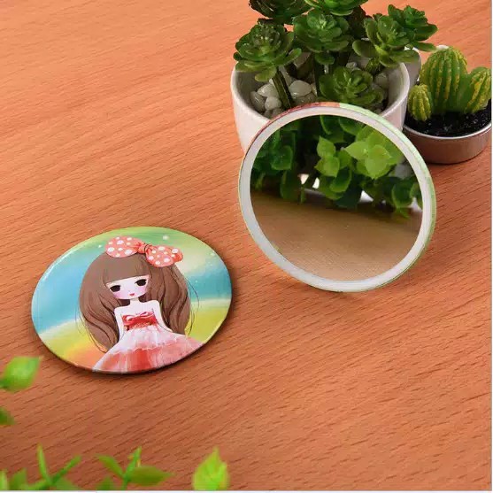 OT136 - CERMIN BULAT CERMIN RIAS CERMIN MAKE UP CERMIN KECIL CERMIN HIAS CERMIN MINI MIRROR KACA-Cermin