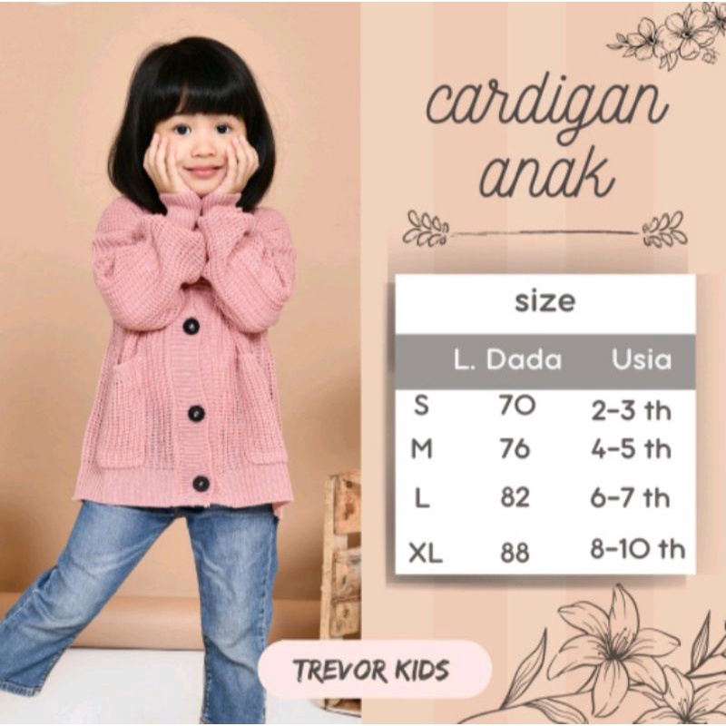 Sweater kardigan anak untuk usia 3 - 6 tahun