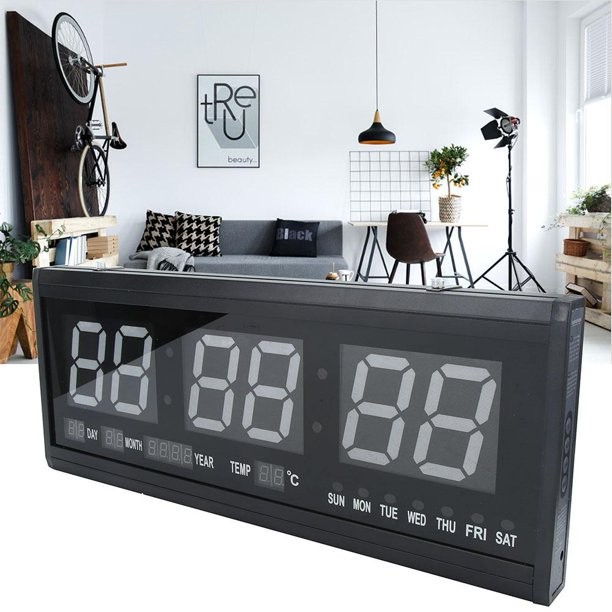 Jam Dinding Digital Led Tembok Clock SMS-4819 Hijau