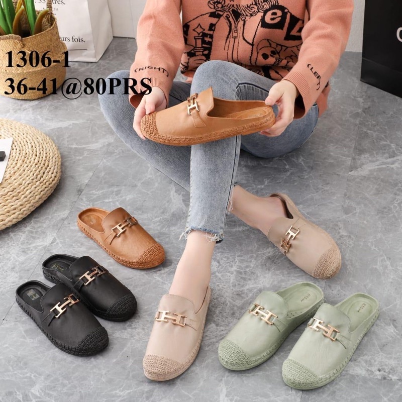 MULE SANDAL JELLY IMPORT WANITA HYS BAPAO RAJUT JUMBO