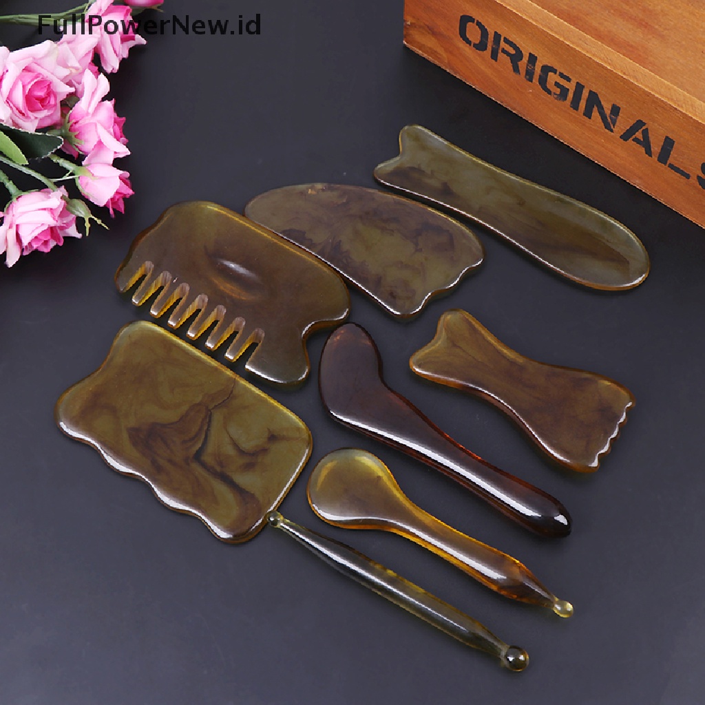 [Full] Resin Beeswax Gua Sha Massage Scraping Face Neck Massager Comb Health Relaxing .