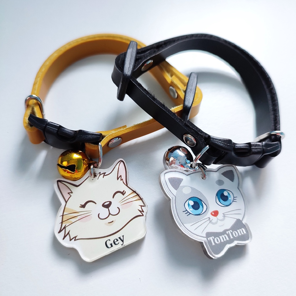 Kalung Kucing Custom - Kalung Kucing Kulit Sintetis