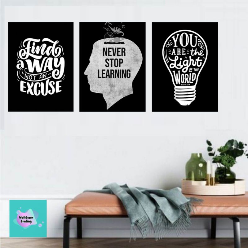 WallDecor Dinding Motivasi Sukses Poster Kata-kata Inggris RETRO Ruang Caffe Ruang Kerja//Pajangan D