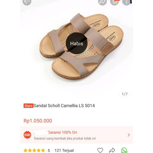 [NEW] Sandal SCHOLL Memory Cushion - Camellia LS 5014, Taupe, Size 37 | Sandal Kesehatan Kulit Asli