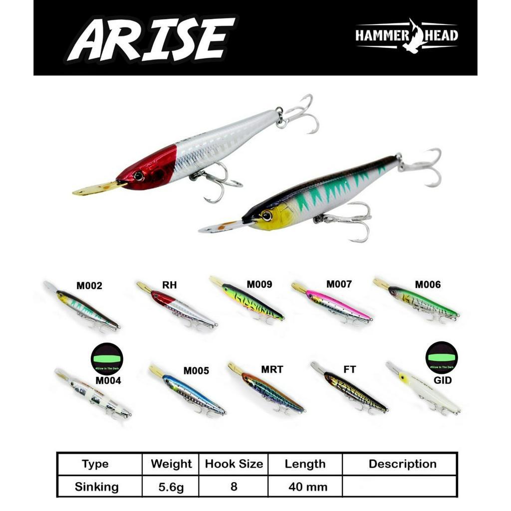 Umpan Lure Minnow Sinking Hammerhead Arise 40mm 5.6gr