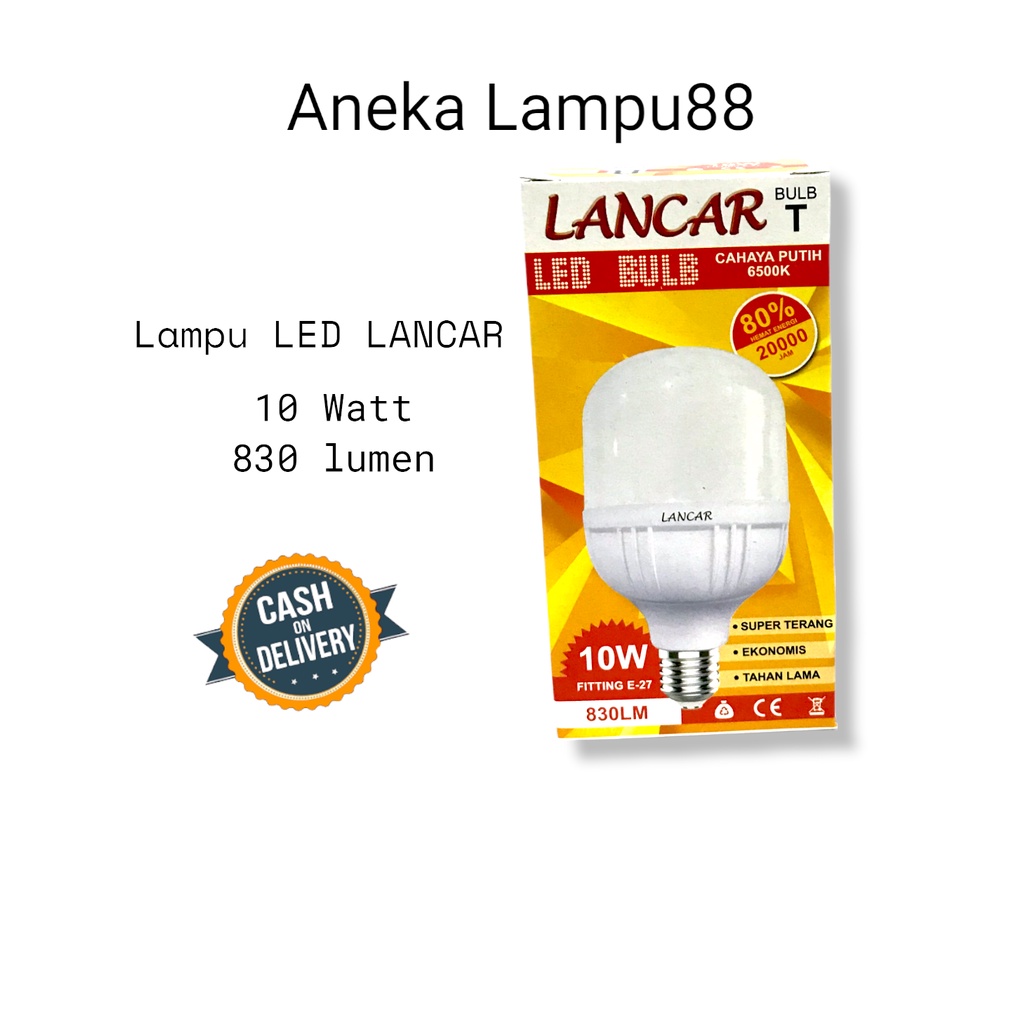 LAMPU LED 10 WATT LANCAR - BOHLAM 10WATT LED LANCAR - LAMPU 10 WATT PUTIH SNI