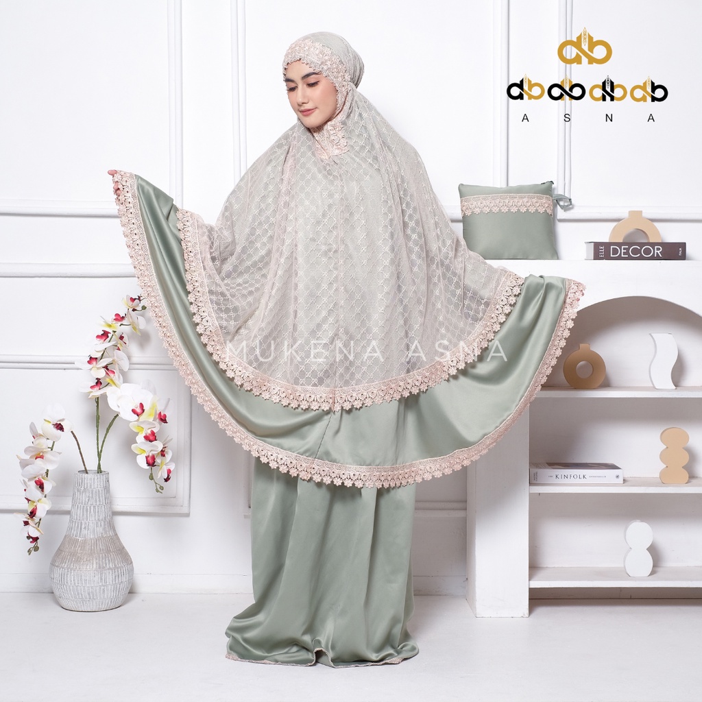 Mukena Berbie Dewasa Tile Coksu Sutra Velvet Silk Motif Renda Mewah Daily Asna