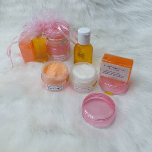 PAKET CREAM WALET POT PINK &amp; POT BIRU 4IN1 / PAKET