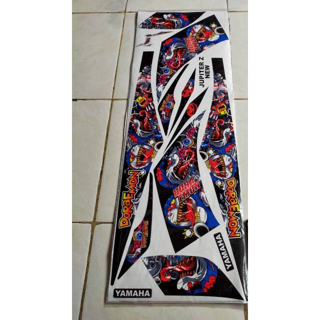 Striping sticker lis variasi jupiter z new dan jupiter z1 doraemon zombie hitam