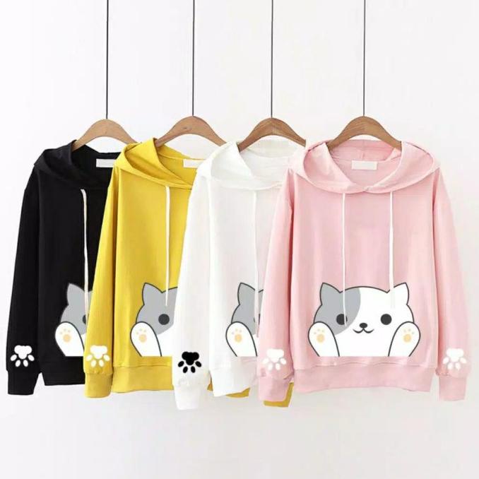Hoodie Anak Kucing Sweater Anak Remaja Baju Atasan Anak Perempuan