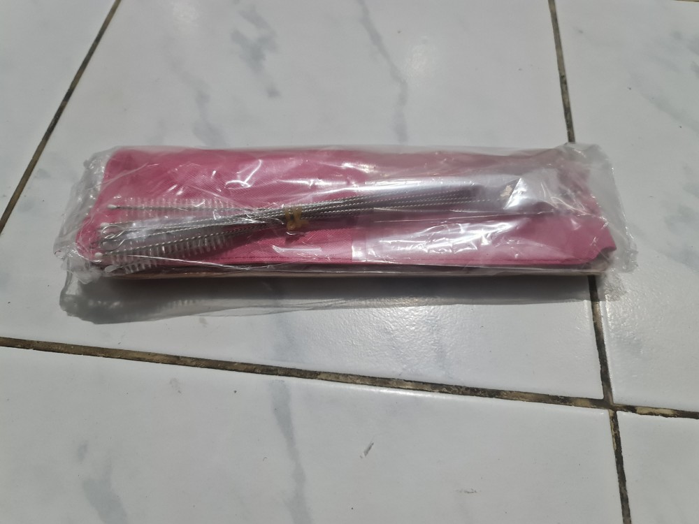 Sedotan Stainless Pouch Kantong Sujeo Dompet Metalic