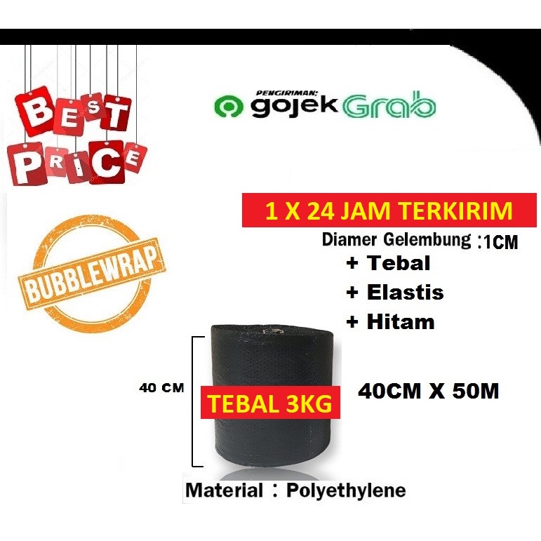 

Bubble Wrap 40 Cm x 50 meter / 30CM X 50 Meter BENING HITAM Semarang Jawa Tengah