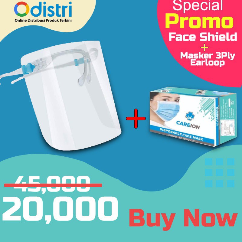 PAKET MERIAH - MASKER 3PLY + FACESHIELD NAGITA