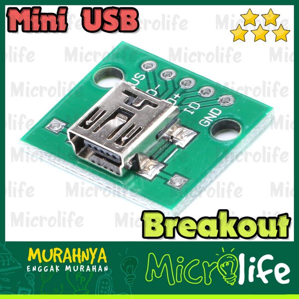 Mini USB Converter Breakout Board to 5 Pin DIP Female