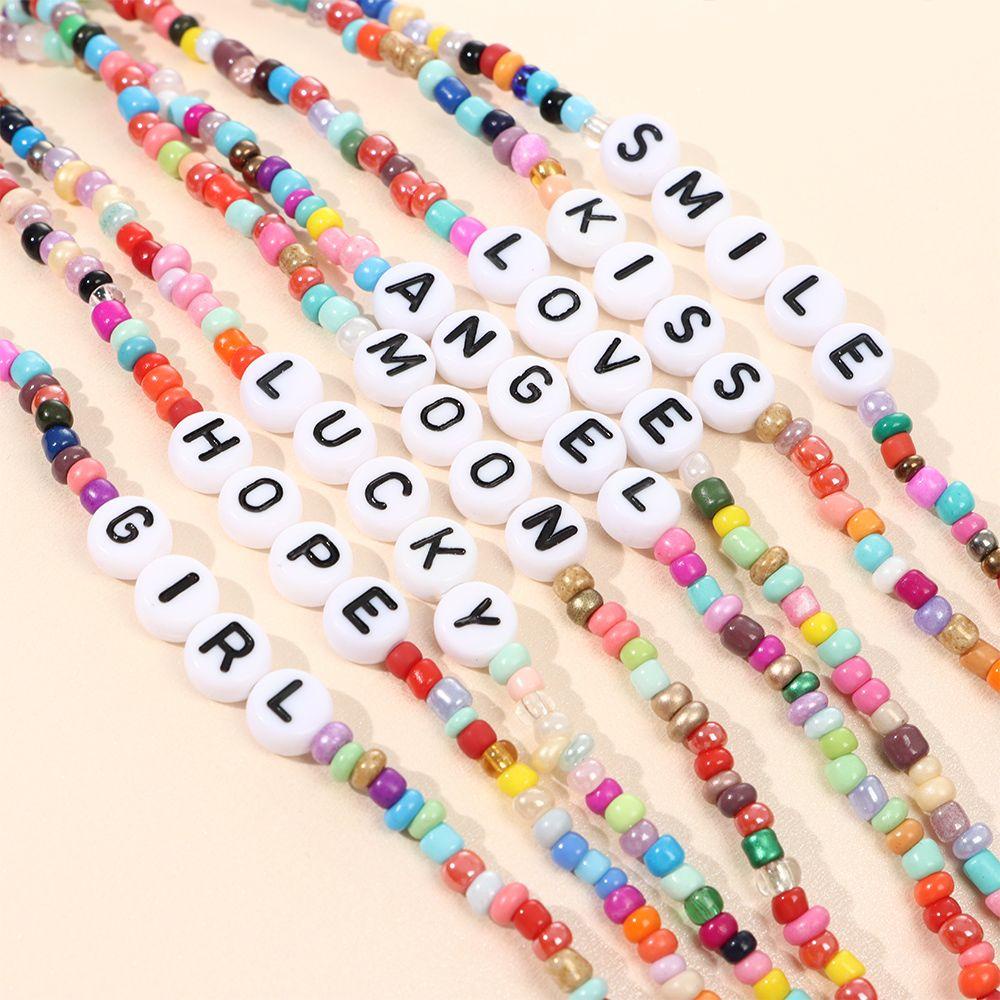 Lily Rice Bead Necklace Personality Colorful Kalung Handmade Manik Pantai