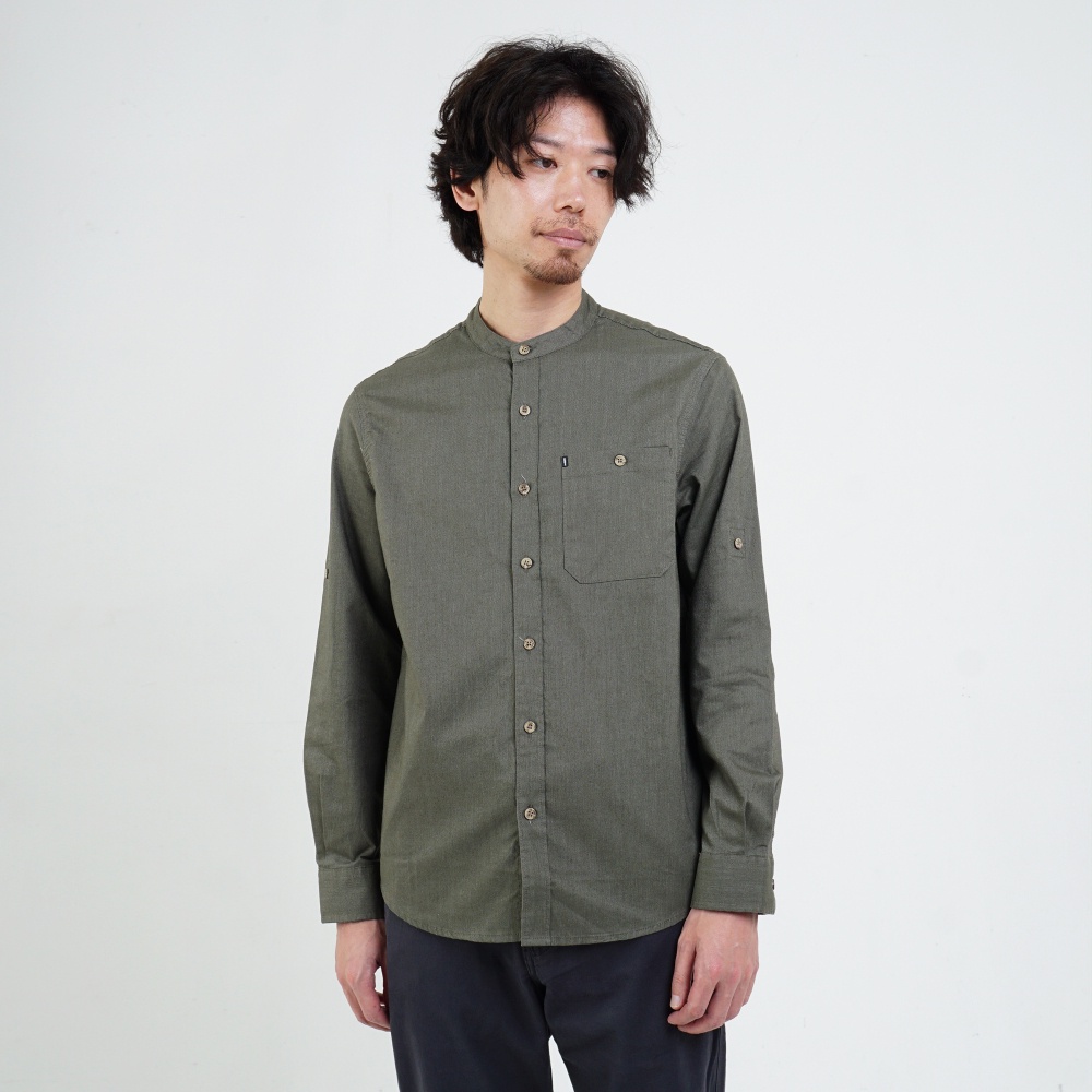 M.Gee Baju Koko Pria Lengan Panjang Kemeja Mgee Andy C001 Olive