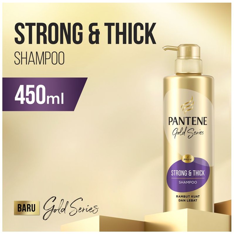 Pantene Shampoo Gold Series Strong & Thick 450ml / Shampoo