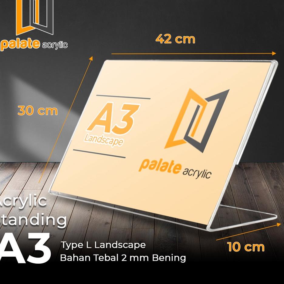 

Berkualitas AKRILIK A3 TYPE L LANDSCAPE / AKRILIK A3 L LANDSCAPE 2MM ,,