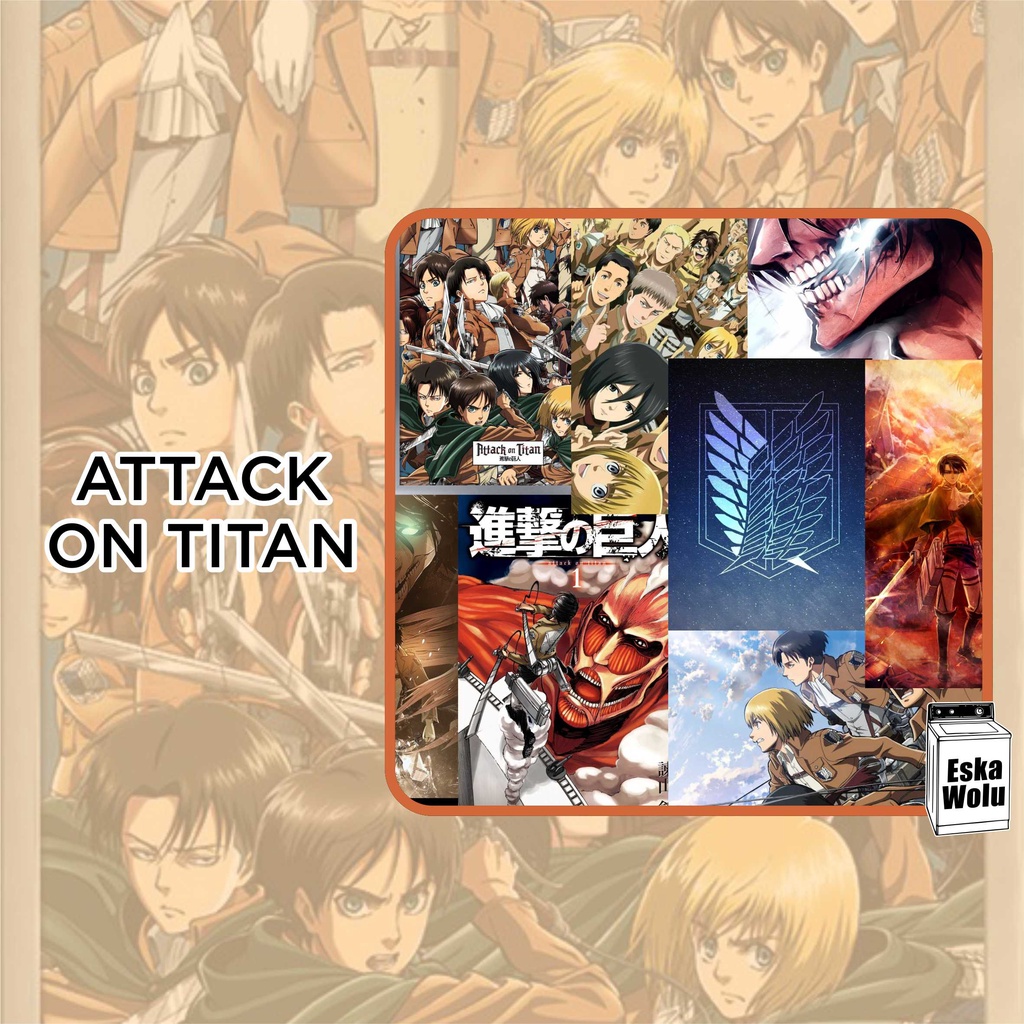 [PAKET POSTER DINDING ISI 10pcs] ANIME ATTACK ON TITAN, HAIKYU, TOKYO REVENGERS, KIMETSU NO YAIBA-ATTACK ON TITAN