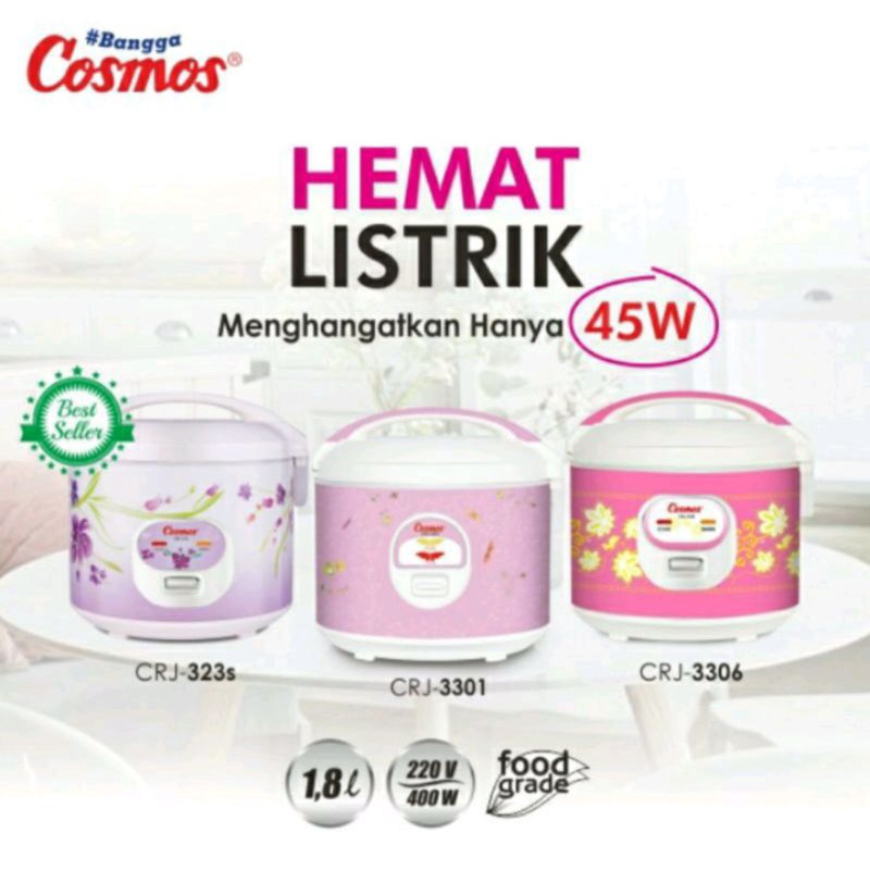 magic com miyako cosmos rice cooker 0,6 Liter 1,2 Liter 1,8 Liter penanak nasi