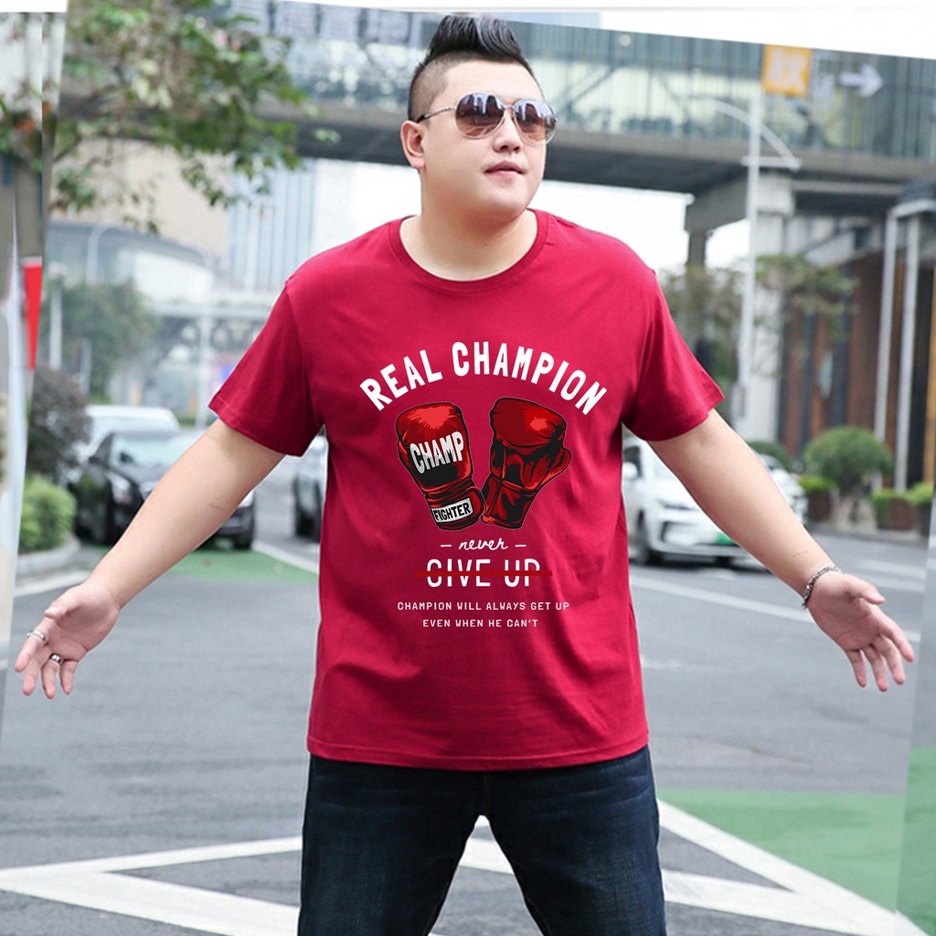 Baju Kaos Pria Jumbo Champion Tshirt Bigsize XL XXL Distro DTF