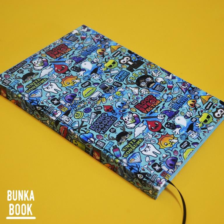 

Note Book Hardcover Blue Doodle Ukuran A5 Jurnal Agenda Planner Gift Couple