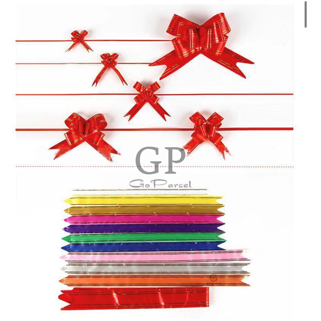 ( Pak 10 Pc ) PITA TARIK JEPANG MOTIF - PITA 33CM 41CM 48CM / PITA SOUVENIR / PITA JADI / PITA KADO PLASTIK / HIASAN PARCEL HAMPER - PULL BOW PLASTIC RIBBON