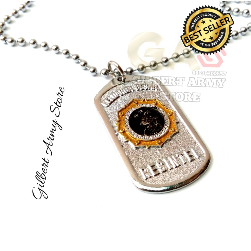 GILBERT ARMY STORE-Kalung Rest Intel- Kalung Militer Logo Rest Intel-Kalung anti Karat Logo Rest Int