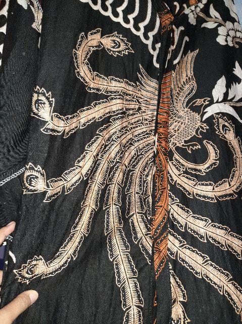 Couple Batik Sogan Motif Bunga Khanzana Sogan Cendrawasih Ahy Merak Hitam 2729_ Sumberurip