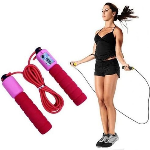 Lompat Tali Skipping Rope  Tali dengan Counter Penghitung Olahraga Tali Lompat Skipping / Jump Rope