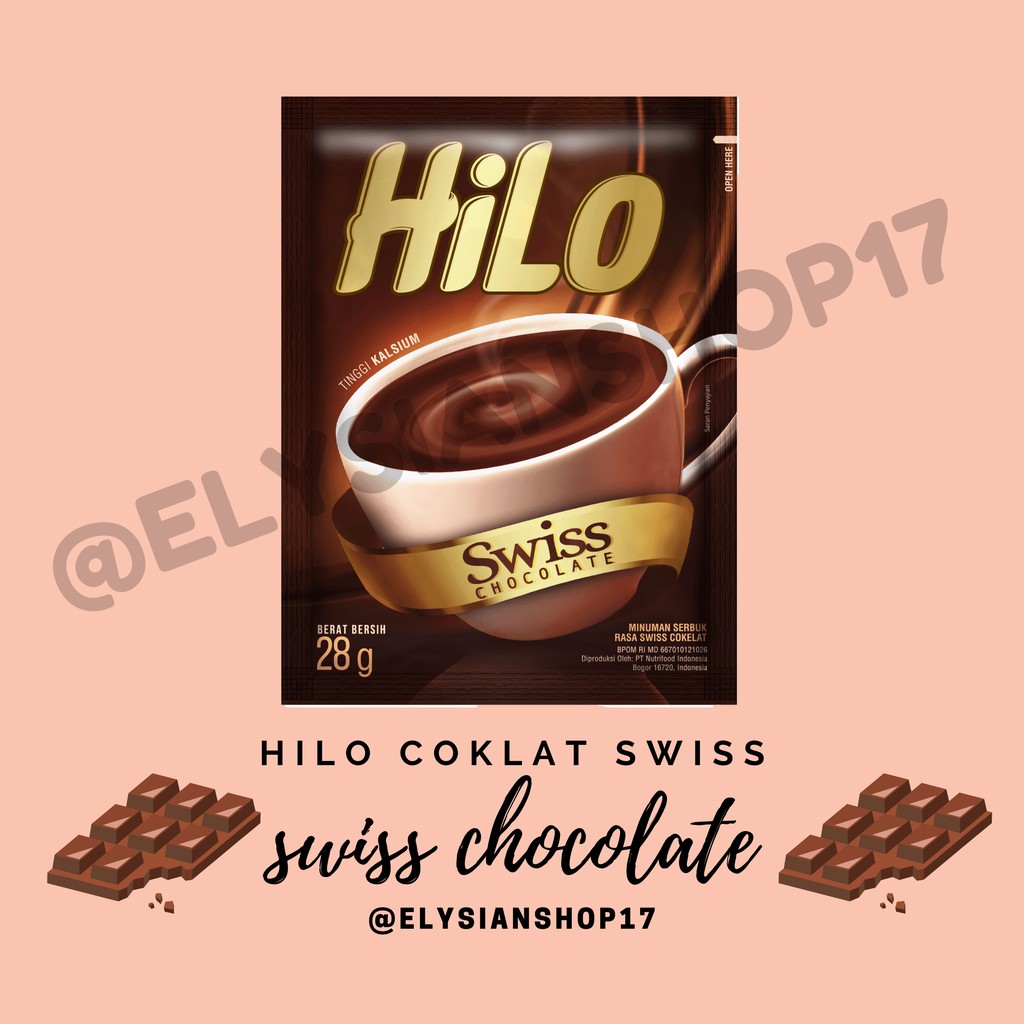 

Susu Hilo Swiss Chocolate / Coklat Swiss 1 Renceng (10 Sachet)