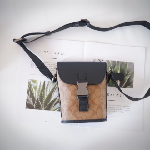 TAS PRIA COACH TRACK SMALL FLAP CROSSBODY IN SIGNATURE CANVAS