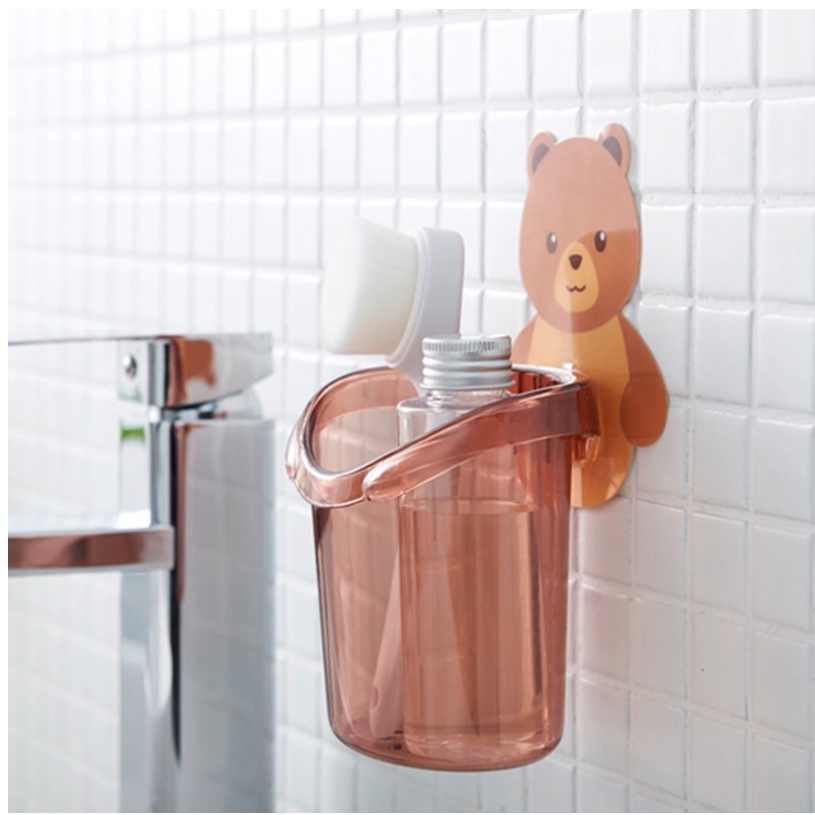 Tempat sikat gigi beruang /rak kamar mandi/gantungan tempel tempat sikat gigi/ beruang dispenser sikat gigi/beruang rak sikat gigi/dispenser sikat gigi odol/tempel sikat gigi/odol serbaguna rak kamar mandi/gantungan odol/beruang gantungan kamar mandi-WS-61