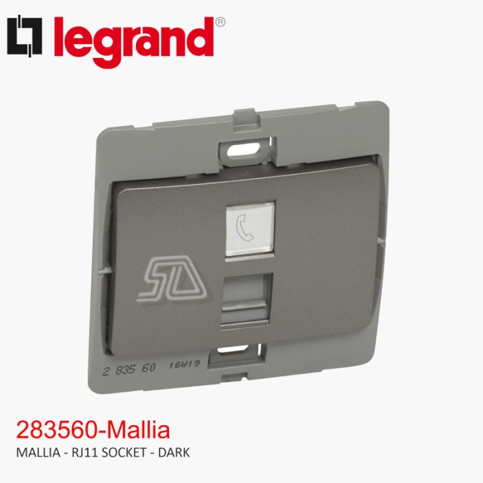 LEGRAND MALLIA RJ11 DARK