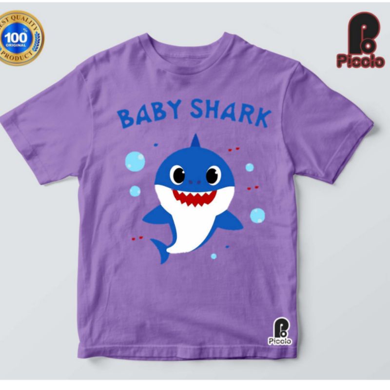 Baju Anak / Kaos Anak / Pakaian Anak / Premium  T-shirt Lengan Pendek Motif Print Kartun Baby Shark