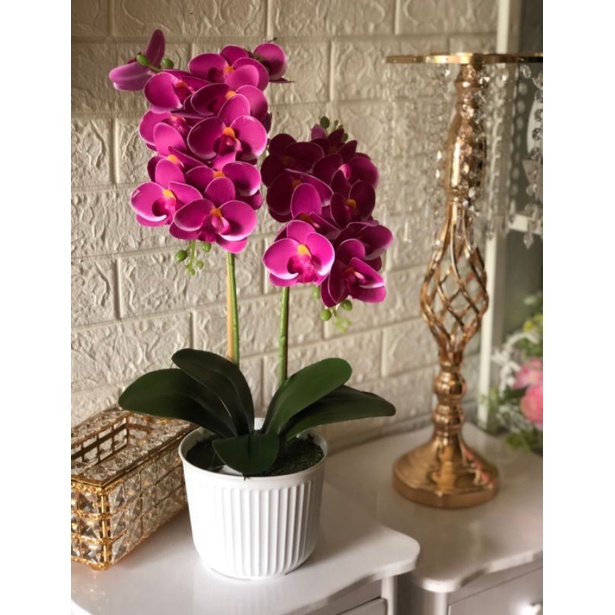 Bunga Anggrek Meja artifical / Anggrek Latex / rangkaian anggrek