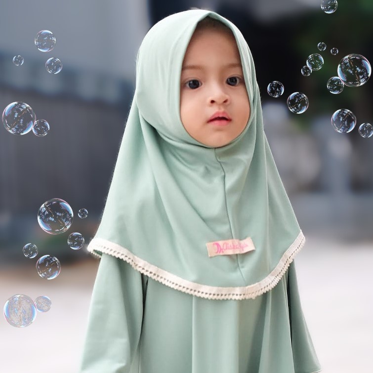 Jilbab Anak Bayi Perempuan Aiska Renda Manis Jersey Import Newborn 1 2 3 4 5 6 tahun / Jilbab Bayi Hijab Instant Lace Renda / Kerudung Anak /  Sabyan Hijab /  Pashmina Instan Anak