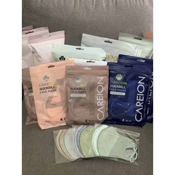 Masker Duckbill Careion dan Mouson KN94 Mask Korea 4ply Warna Premium