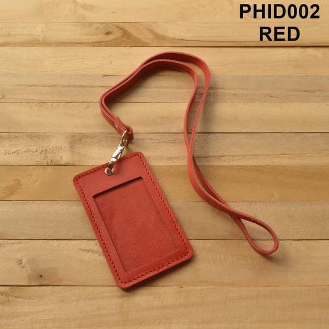 

BANTING HARGA gantungan ID card kulit asli warna merah | id card holder tali id card TERMURAH