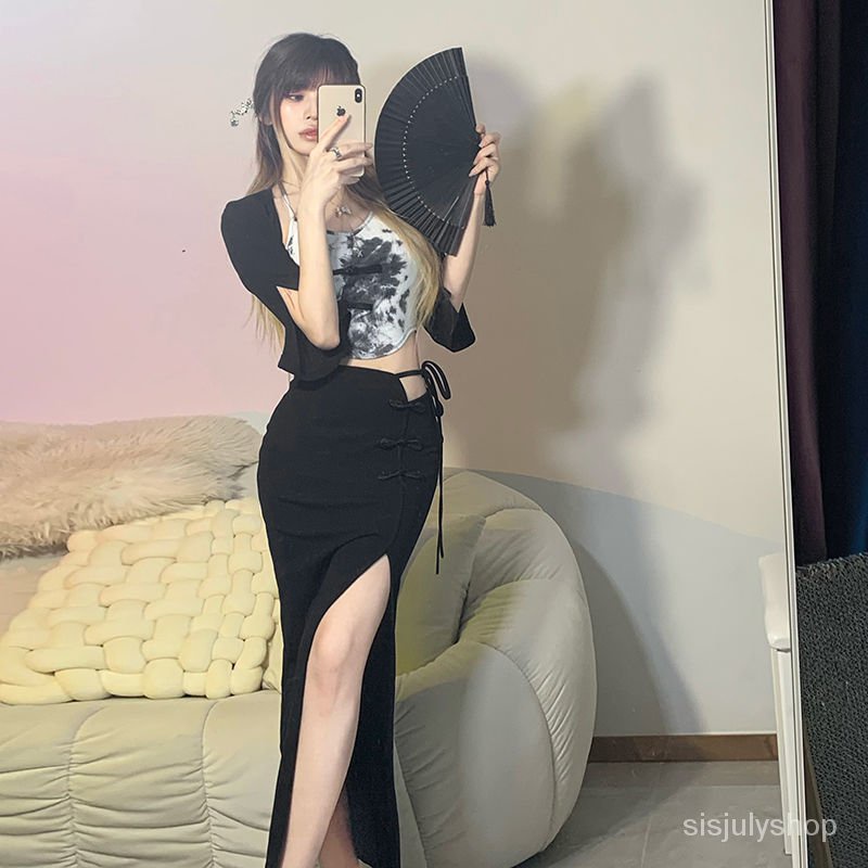 #Sisjuly# Rompi Sablon Tinta Wanita Selempang Wanita Selendang Tabir Surya Ramping Set Dua potong