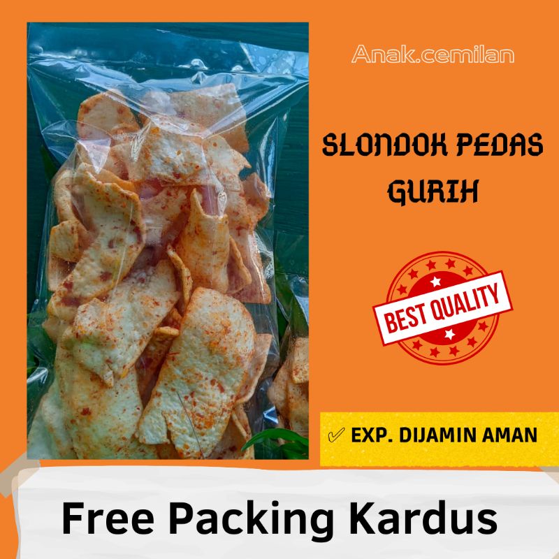 

[BISA COD] SLONDOK PEDAS GURIH 200 gram / slondok pedas gurih legend snack kiloan cemilan viral