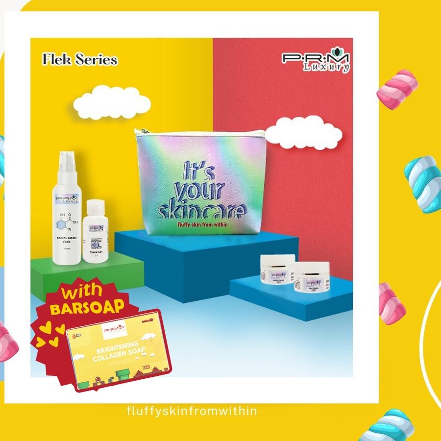PAKET FLEK SERIES PRM LUXURY FREE POUCH/SKINCARE/MELASMA/SERUM WAJAH/CREAM/WAJAH
