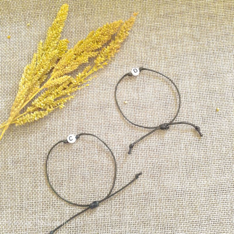 10.10 Gelang Nama Simpel | Gelang Huruf | Gelang Inisial Huruf Simpel | Gelang Couple Nama Murah Bandung