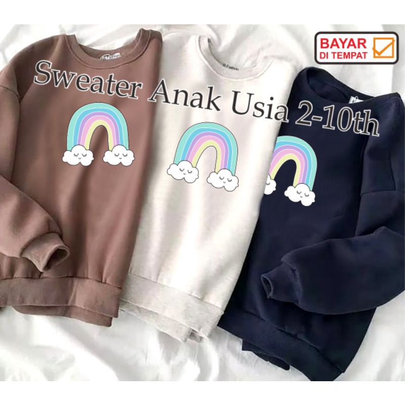 ((IB))SWEATER ANAK2 UNISEX/RAINBOW DIGITAL SABLON