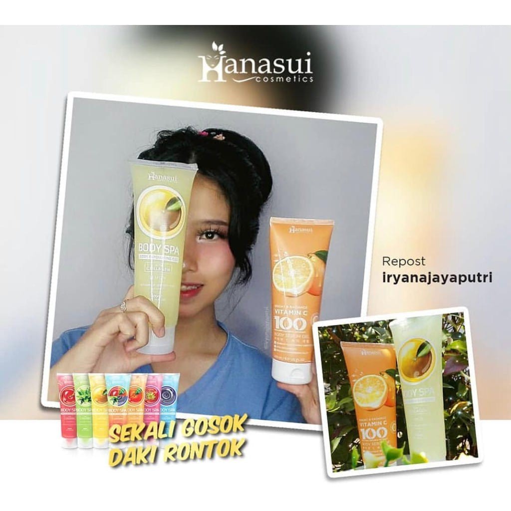 ❤ PAMELA ❤ HANASUI BODY SPA 300 ML (BPOM) SEKALI GOSOK DAKI RONTOK