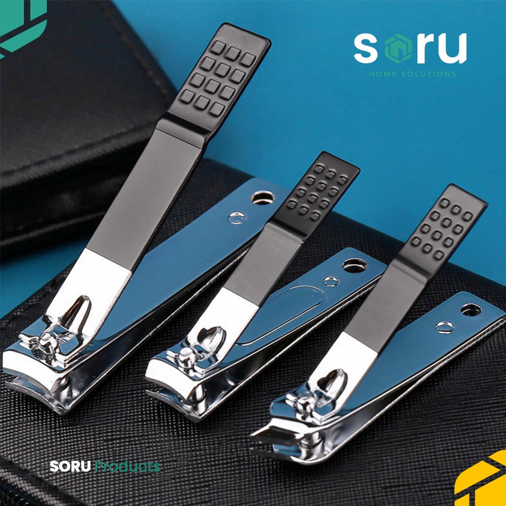 gunting kuku manicure pedicure nail clipper set 18 pcs hitam 7029b