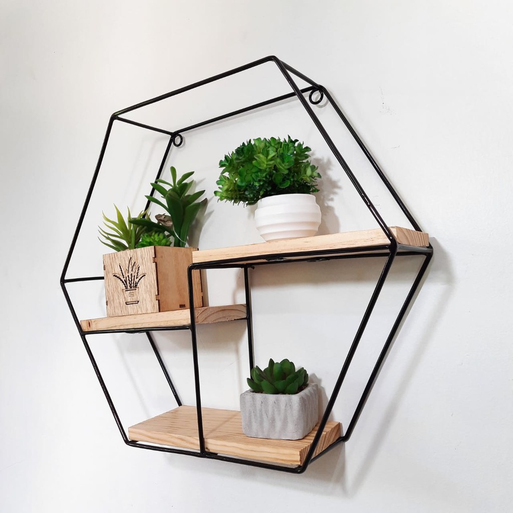 Hiasan Dinding - Rak Dinding - Rak dinding Besi Minimalis -  Dekorasi Dinding - Hiasan Dinding Ornam