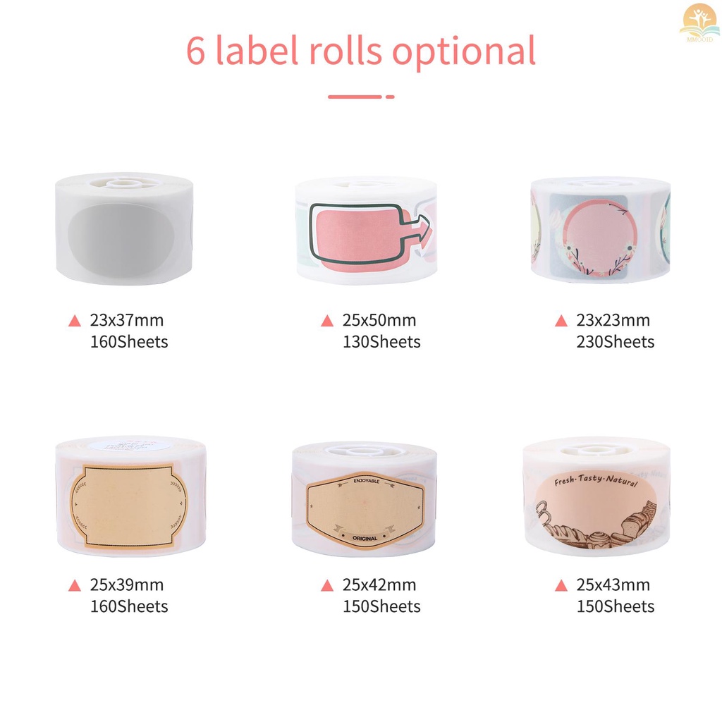 (MMOI) Niimbot 160 Lembar / Rol Kertas Label Thermal Anti Air / Robek 23x37mm Untuk Printer D101