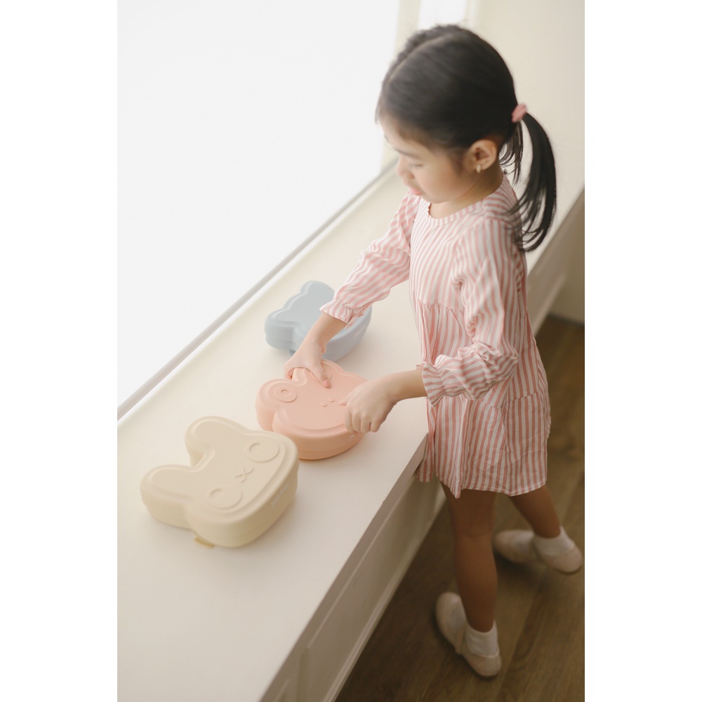 Yori &amp; Co Suction Plate with Lid and Band Piring Kotak Makan Bayi Anak - yoriandco Silikon Silicone