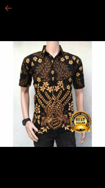Bswart Batik Hrb026 Kenongo Hem Pendek Padi Pekalongan M L Xl Batik Pria Murah Modern Grosir